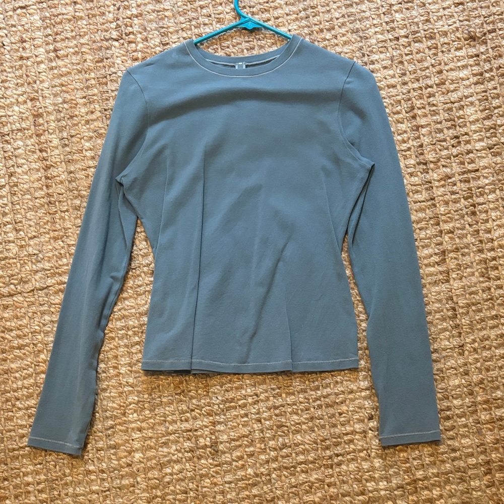 Long sleeve cotton jersey skims shirt